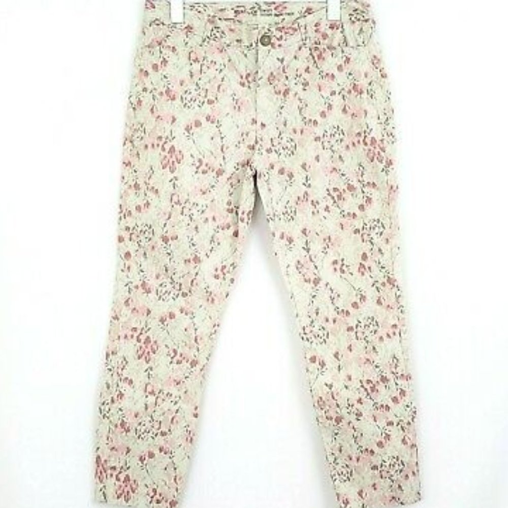 Gap Slim City Khaki Floral Chino Capri, Size 4